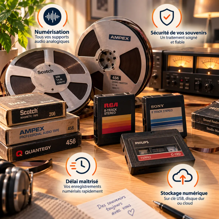 Numériser Bande Audio & Cassette 8 Pistes | LineaPix