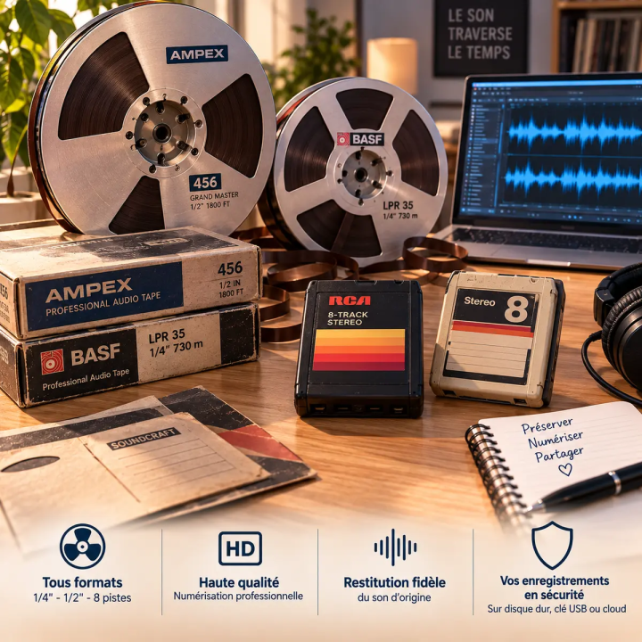 Numériser Bande Audio & Cassette 8 Pistes | LineaPix