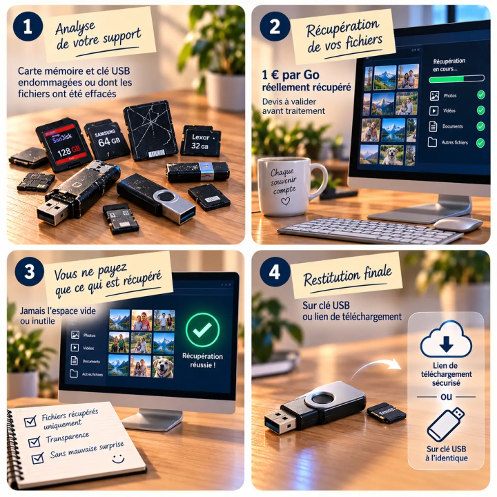 Récupération Données Carte Mémoire & Clé USB | LineaPix
