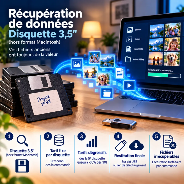 Récupération de Données Disquette 3,5" | LineaPix